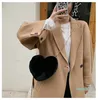 Crossbody Bags For Women Fur Love Bag Peach Heart Chain Fashion Shoulder Cross-chain Female Cross Body