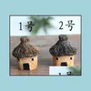 3 cm söt harts hantverk hus Fairy Garden Miniatyres gnome Micro Landscape Decor Bonsai For Home Drop Delivery 2021 Decorations Patio Lawn