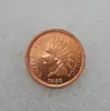 US Indian Head Cent 1906-1909% 100 bakır kopya paraları metal zanaat ölüyor üretim fabrikası 259i