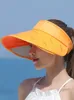 Wide Brim Hats Retractable Big Empty Top Hat Hiking Visor Outdoor Cycling UV Protection Sun Sports Bonnet Black Casquette FemmeWide