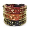 Halsbanden Riemen 2'' Breedte Lederen Halsband Duurzaam Voor Grote Honden Scherpe Spikes Bezaaid Medium Groot Huisdier Pitbull Duits S204l