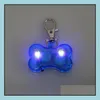 Chien TagId Carte Fournitures Pet Maison Jardin Chat Led Flash Os Sécurité Pendentif Collier Circar Lumière Clip Ble P Dh02E