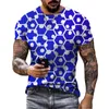T-shirts masculins T-shirt de trou de trou gris et vert masculin Fashion Summer Handome Street 3D Printing Top Cool Short Shevesman's Men'smen'smen'smen
