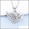 Pendant Necklaces Crystal Necklace For Women Girls Cute Wing Heart Chocker Fashion Party Jewelry Rose Gold S Baby Dyr