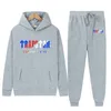 Mens Trapstar T Shirt Trailtsits Mektup Baskılı Hoodies Sportswear Kış Sıcak İki Parçası Set Gevşek Sweatshirt Jogging Pantolon 23SS