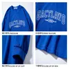 Moishe Tide American Alphabet Embroidery Klein Blue Sweater Men's Loose Insヒップホップカップルジャケット