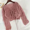 Est Sexy Women Pullovers Hollow Out Girls Famale 풀오버 탑웨어를위한 묶인 스웨터 ZY4766 A220813