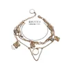 Bijoux de luxe pendentif charme collier bracelet lettre quatre feuilles ceinture florale diamant double couche collier avec diamant ch2354077