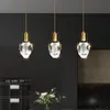 Pendant Lamps Copper Crystal Chandelier Hall Wine Light Luxury Table Lamp Single Head Self-contained Source ChandelierPendant