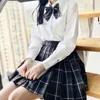 ملابس الملابس اليابانية jk موحدة الأكمام الطويلة seifuku لفتاة عالية الخصر مطوية تنورة أنيمي cosplay تلميذ تلميذة كاملة setClot