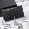 KATE kobiety Crossbody znane torby dużego ciężaru łańcuszek Tassel moda skórzany prezent czarna torba na ramię torebka luksusowe torebki od projektanta torebka