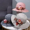 Brede rand hoeden mode floppy sunhat verstelbaar opvouwbaar strand zon hoed rietje voor vrouwen panama hatwide widewide wend22