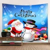 クリスマスウォールラグサンタと雪だるまの背景印刷吊りラグ自由homeホームデコレーション大きな毛布J220804