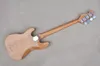 Guitare basse électrique 4 cordes en bois naturel avec touche en palissandre Red Pearl Pickguard