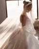 Splendidi abiti da sposa per abiti da sposa perle perle con abiti da sposa pieghettati con al collo senza spalmati con grande treno cattedrale in prua con vestido de nolia7782760