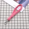 Llavero de pulsera de macramé tejido a mano, cordón trenzado, correa de llavero, llavero bohemio con garra de langosta, regalo de joyería al por mayor