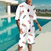 Camisetas masculinas de verão 3D Trendência casual casual de rua de rua da praia Moda e feminino Senhores de férias