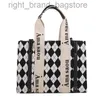 Canvas Tote Bag 2022 New Fashion Vintage Houndstooth Checkerboard Letters Handbag Peminive ol ol contter bag w220810