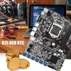 Płyty główne B75 USB ETH MNING płyta główna G2140 CPU SATA Przełącznik kabli 12xpcie na USB3.0 DDR3 LGA1155 BTC Miner