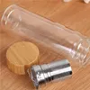 350/450Ml Double Wall Glass Water Bottle Tea Infuser Office Tea Cup Stainless Steel Filters Bamboo Lid Travel Drinkware