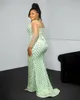 2022 Plus Size Arabic Aso Ebi Sequined Lace Mermaid Prom Dresses Luxurious Sparkly Evening Formal Party Second Reception Birthday Engagement Gowns Dress ZJ222