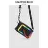 Leather Men's Bag Messenger Shoulder Bag Sports Couple Small Cross Rainbow Hip Hop Leisure Box Bag 220617