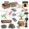 Accessori per la decorazione della casa Albero da frutto Attrezzi agricoli Modelli di casa Giardino Paesaggio Scenario Action figure in miniatura Giocattoli per bambini 220621