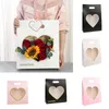 Confezione regalo Borsa da regalo a forma di cuore Scatola di carta per fiori con manico Confezione portatile rosa Decorazione per festa di nozzeRegalo