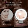 Flexible Makeup Mirror 10X Magnifying s LED Lighted Touch Screen Vanity Portable Dressing Table Cosmetic s 220509