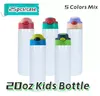 Lokalt lager 12oz 20oz sublimering Straight Sippy Cups Kids Water Bottle With Flip på den övre rostfria Baby Bottle Feedi361e