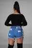 Women Jeans Casual Solid Vintage Bleached Hole Summer Short Pants New Irregular Torn and Worn Stretch Denim Shorts