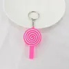 Keychains Creative PVC Fudge Lollipop Keychain Pendant Student Backpack Mini Candy Car Alloy Key Ring AccessoriesKains Forb22
