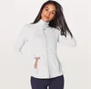 Fermeture à glissière à capuche tenue L-78 haut vêtements de yoga sweat-shirts à manches longues trou de pouce formation veste de course Lu femmes Slim Fiess Lulu manteau lu