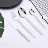 Flatvaruupps￤ttningar 1/2/4/6 Set Western Dinner Spoon Fork Dinnerware 18/10 rostfritt st￥l spegel silverbestick bordsvaror setflatware