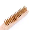 High Quality Copper Wire/ Steel Wire Cleaning Brush with Wooden Handle Rust Multifunction Brushes