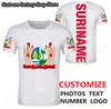 Suriname t shirt diy gratis anpassat namn nummer män kvinnor joker ansikte mode lös o nack sommarmens kläder 220616