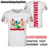 Suriname T -Shirt DIY kostenlos benutzerdefinierte Namensnummer