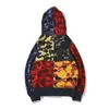 Harajuku BAP Hoodie Haai Camouflage Singe-homme Tête Sweats Volledige Panda Borduren Hip Hop À Capuche Patchwork Pull Veste