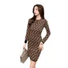 Women Casual Dresses Classic vintage Knit Dress Fashion clothes full letter Luxurious senior