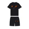 22ss New 9 Colors Trapstar mens t shirt and short London Street Fashion Brand suit Casual sport shirts neck collar without label222b