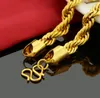 18k Fried Dough Twist 7mm Chain Chain Men's Gold-Plated Twinkle Necklace 60cm