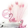 Pink Flamingo Party Happy Birthday Cake Topper Peacock Feather för Cupcake Toppers Bröllopsdekor