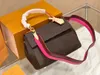 Designer Cluny BB Shoulder Bags M42738 Fuchsia Bordeaux Strap cross body Doctor Totes Water Wave Monograms coated Canvas Women Out334H