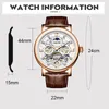 손목 시계 카로티프 남성 기계식 시계 자동 달 상 위상 가죽 고급 방수 스켈레톤 비즈니스 시계 Montre Homme