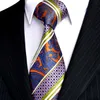 Blue E11 Multicolor Orange Pink Paisley Stripes Mens Ties Slips 100% Silk Jacquard Woven