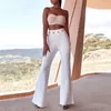 Seamyla 2020 Nouveau Summer Flare Pantalon Femmes Sexy Skinny Pantalon Taille Haute Blanc Rouge Noir Pantalon Party Bodycon Bandage Pantalon Long LJ201029