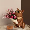 Franse bulldog standbeeld voor coole decoratie thuiskamer koppels geschenken bloem vaas kunst sculpture hond 220617