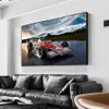 Auto da corsa F1 sotto la pioggia Poster Stampa su tela Pittura Nordic Poster Wall Art Picture For Living Noom Home Decoration