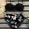 Sexig bikini kvinnlig baddräkt kvinnor badkläder thong push up bikinis set höga midja simma kostymer ruffled baddräkt 220423