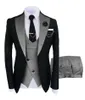 Hoge Kwaliteit Shawl Revers Beige Een Knop Bruidegom Tuxedos Mannen Pakken Bruiloft Prom Diner Man Blazer Jasje Broek Stropdas Vest W18345I